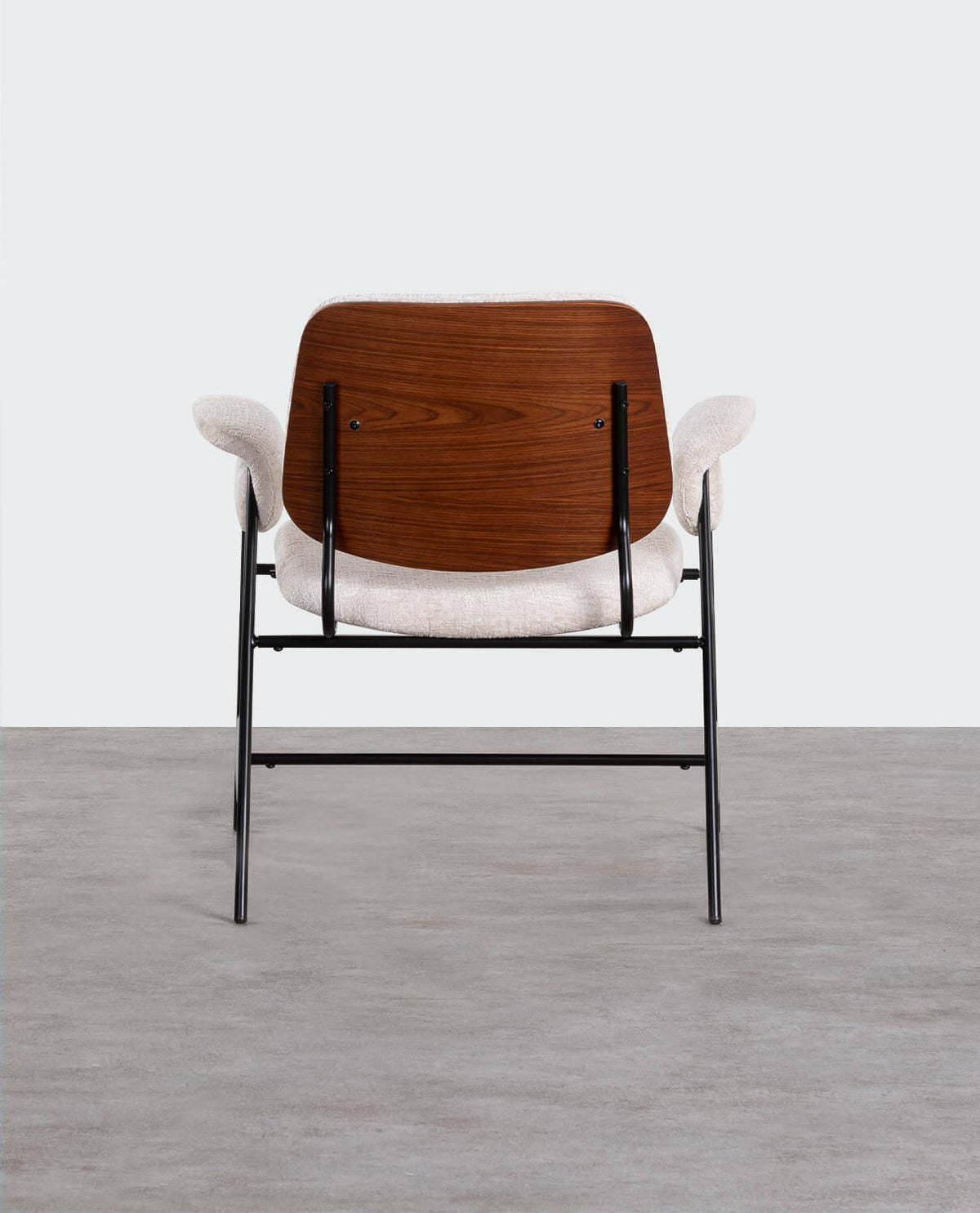 Vegas Armchair with Metal and Fabric Armrests