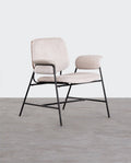 Vegas Armchair with Metal and Fabric Armrests
