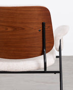 Vegas Armchair with Metal and Fabric Armrests