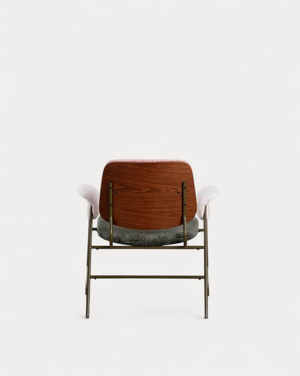 Vegas Armchair with Metal and Fabric Armrests