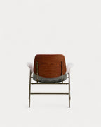 Vegas Armchair with Metal and Fabric Armrests
