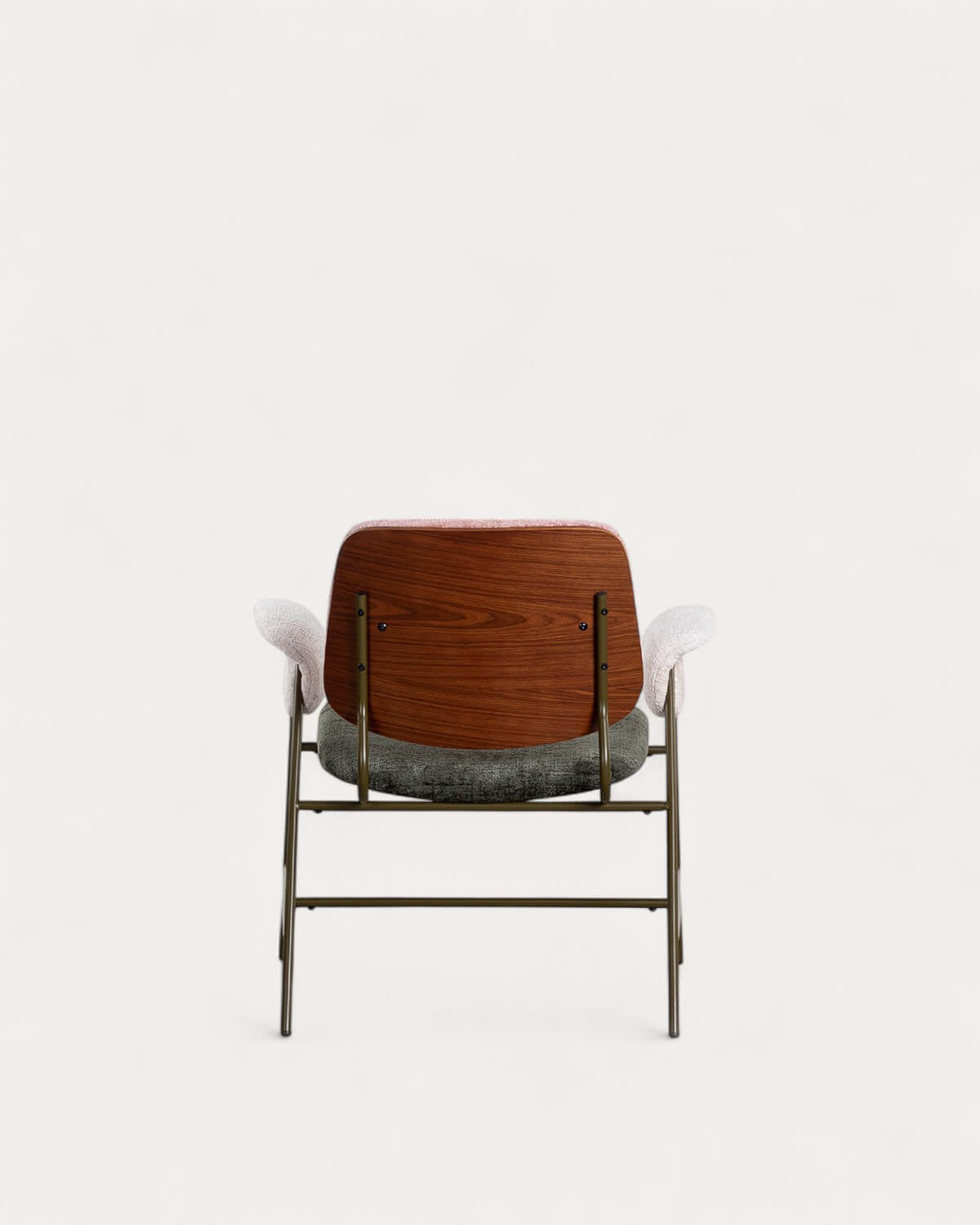 Vegas Armchair with Metal and Fabric Armrests