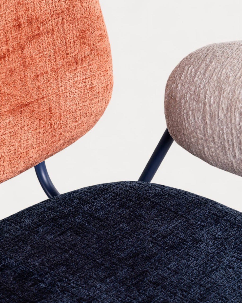 Vegas Armchair with Metal and Fabric Armrests