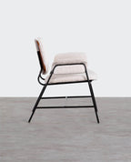 Vegas Armchair with Metal and Fabric Armrests