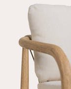 Acacia wood outdoor chair with Loli cushion