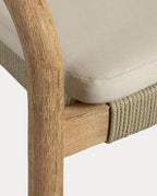Acacia wood outdoor chair with Loli cushion