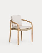 Acacia wood outdoor chair with Loli cushion