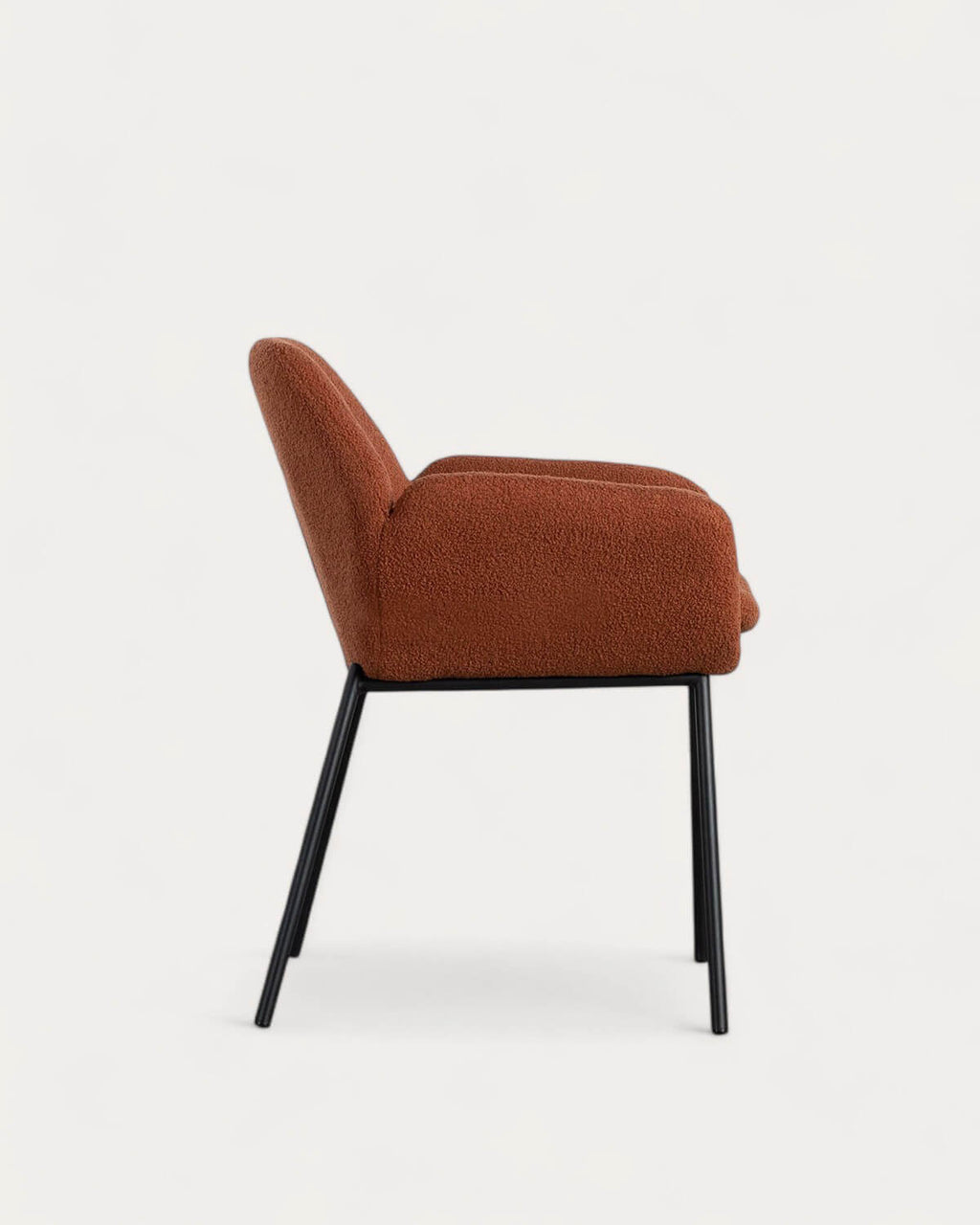 Metal dining chair with armrests Eider Bouclé
