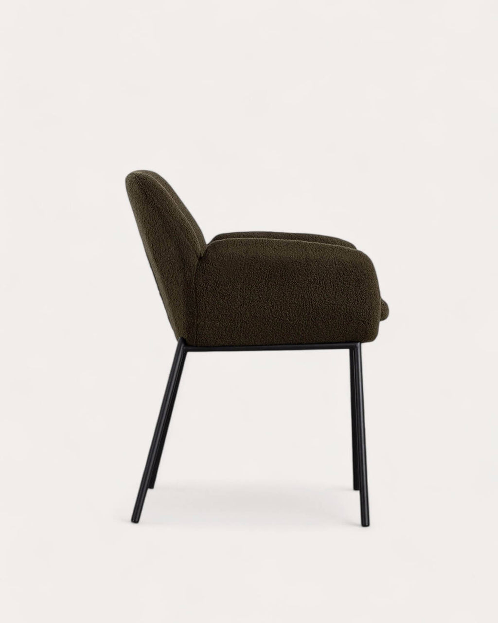Metal dining chair with armrests Eider Bouclé