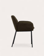 Metal dining chair with armrests Eider Bouclé