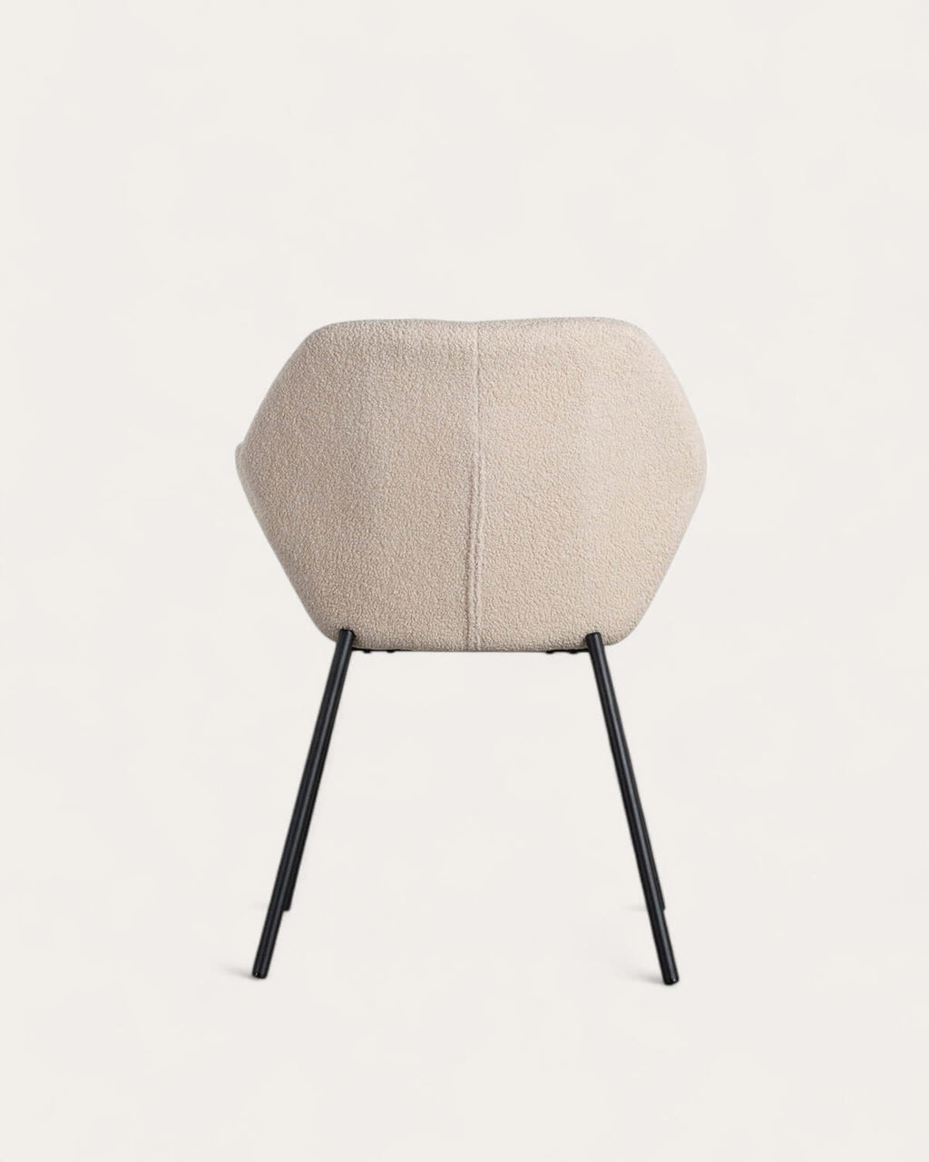 Metal dining chair with armrests Eider Bouclé