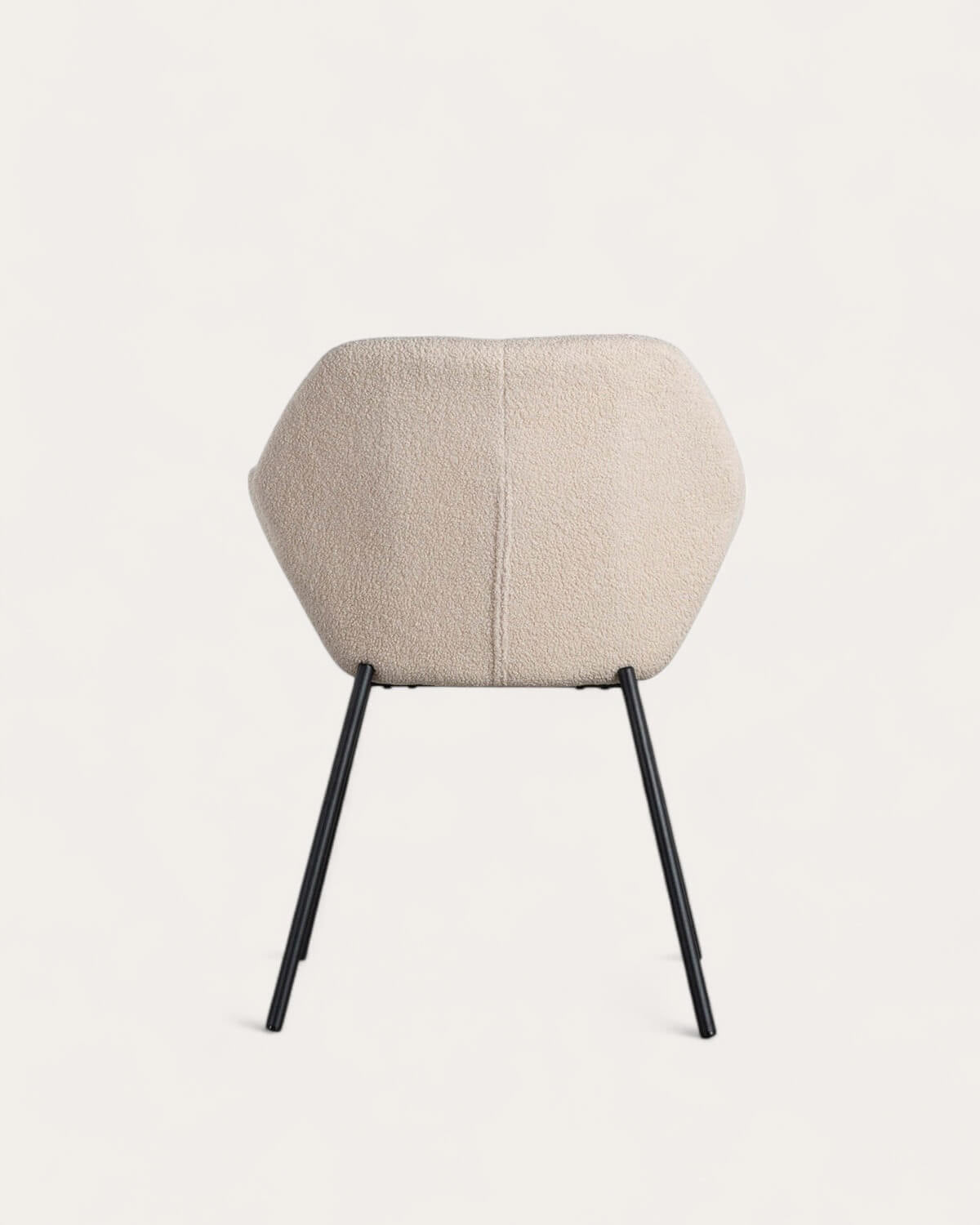 Metal dining chair with armrests Eider Bouclé
