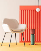 Metal dining chair with armrests Eider Bouclé