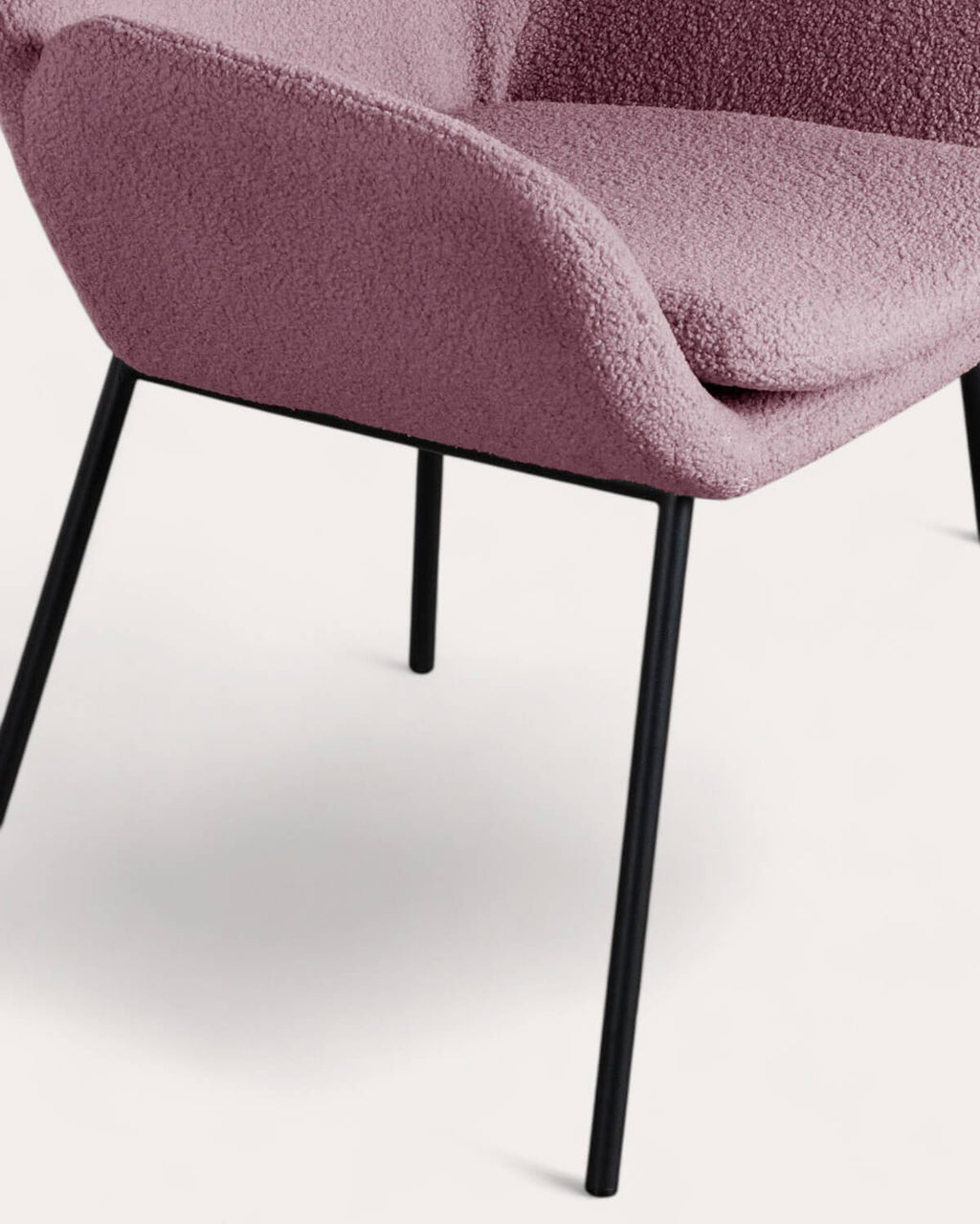 Metal dining chair with armrests Eider Bouclé