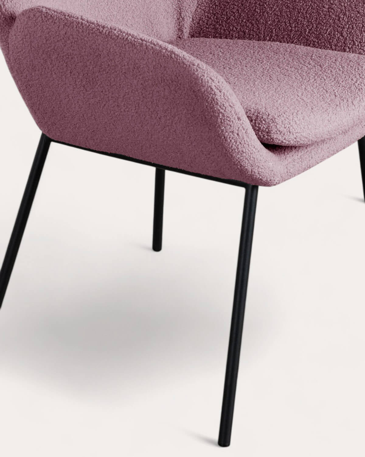 Metal dining chair with armrests Eider Bouclé