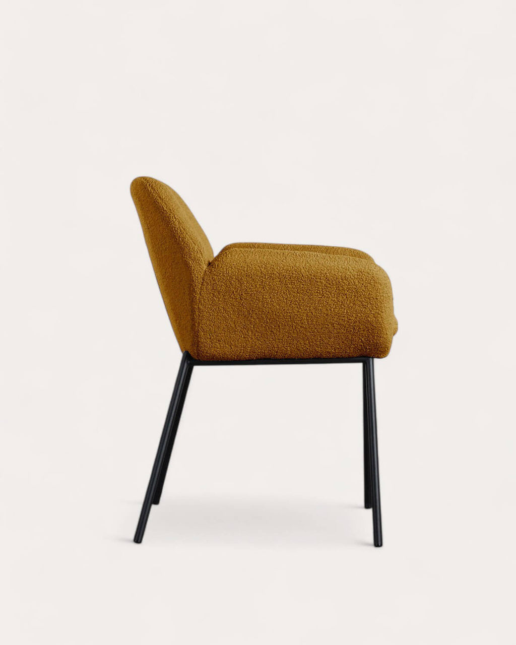 Metal dining chair with armrests Eider Bouclé