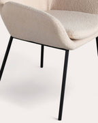 Metal dining chair with armrests Eider Bouclé