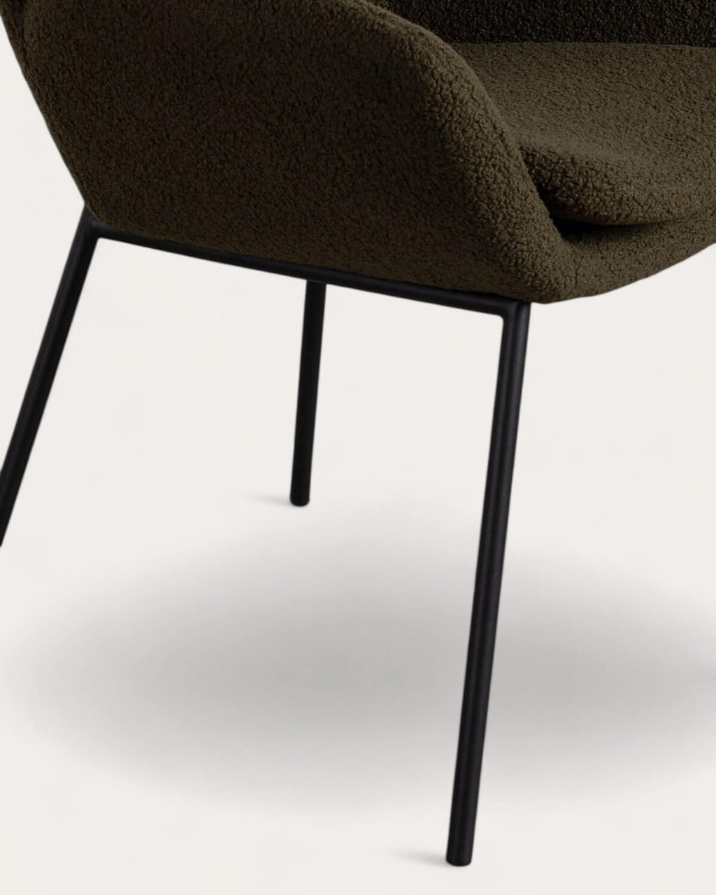 Metal dining chair with armrests Eider Bouclé