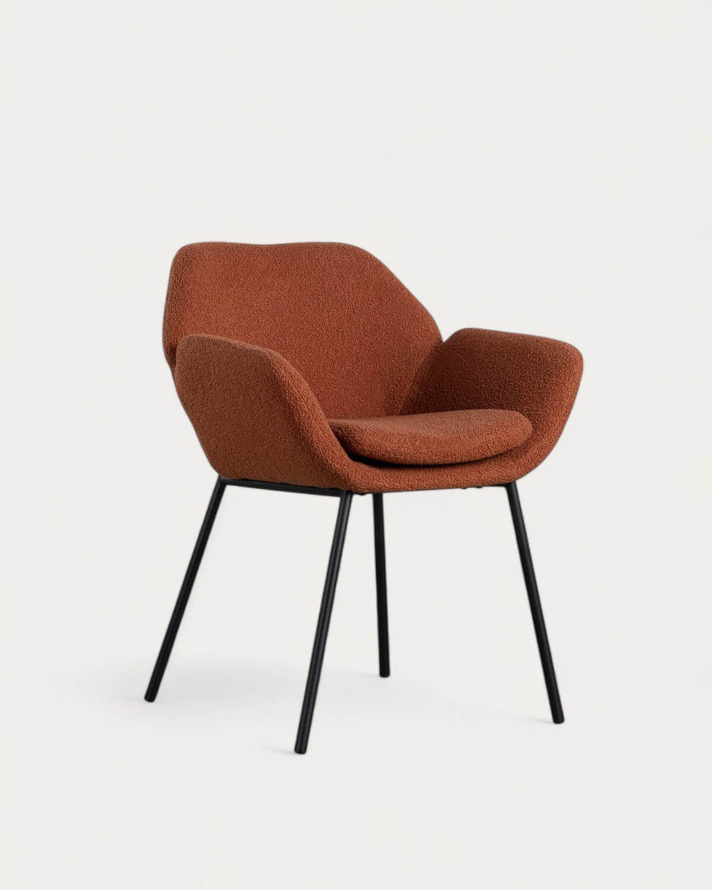 Metal dining chair with armrests Eider Bouclé