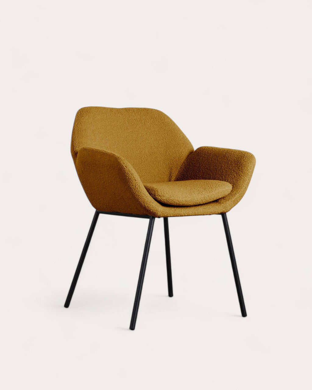Metal dining chair with armrests Eider Bouclé