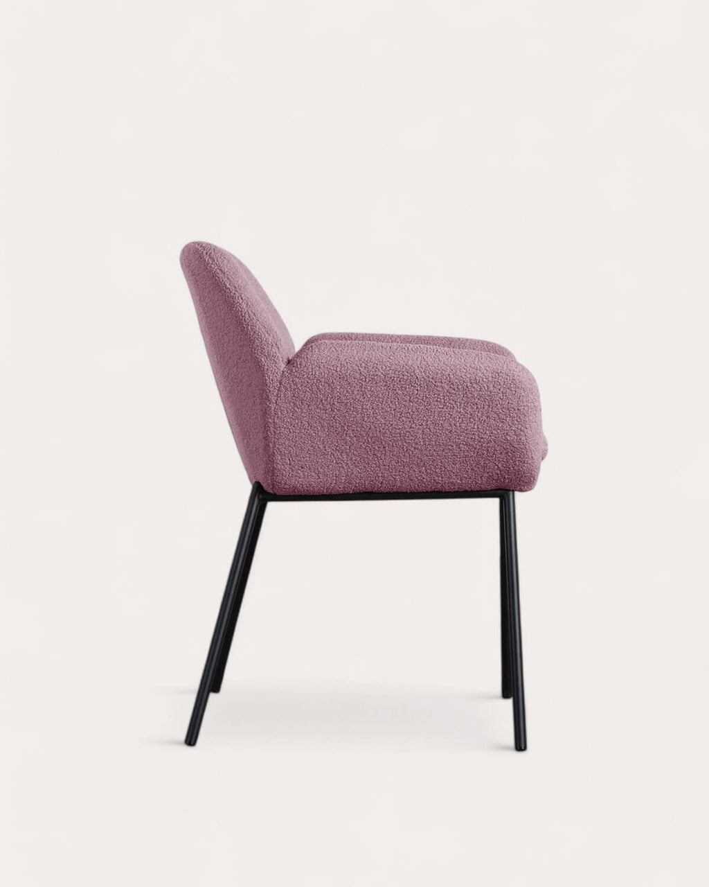 Metal dining chair with armrests Eider Bouclé