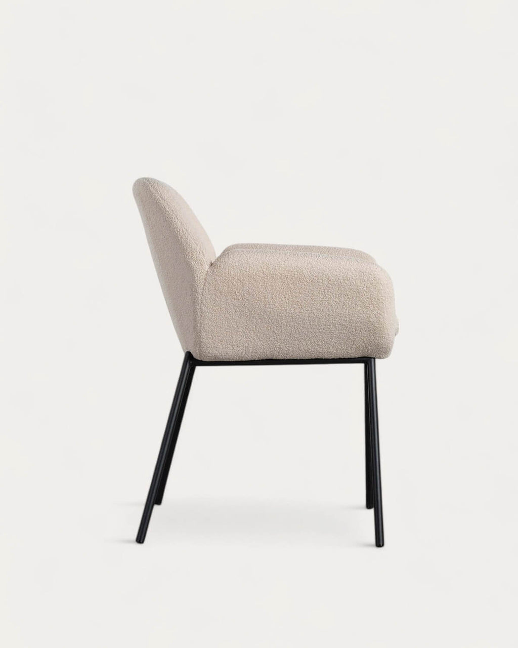 Metal dining chair with armrests Eider Bouclé