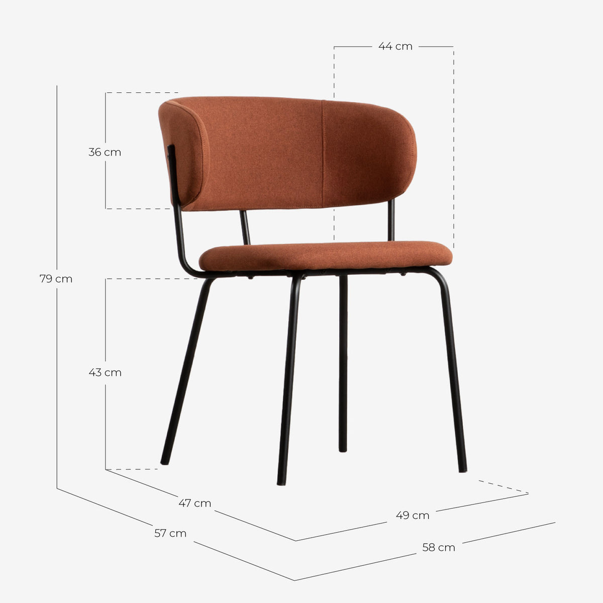 Bonse Fabric and Metal Dining Chair