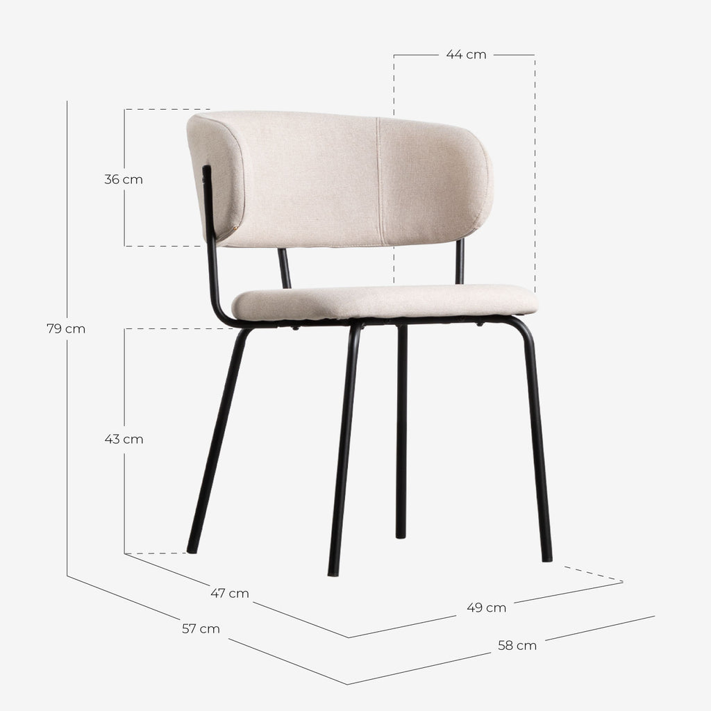 Bonse Fabric and Metal Dining Chair