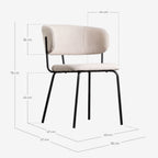Bonse Fabric and Metal Dining Chair