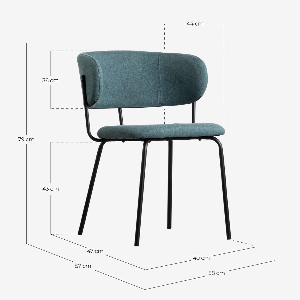 Bonse Fabric and Metal Dining Chair