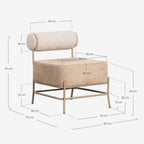 Elin Soft fabric and metal armchair