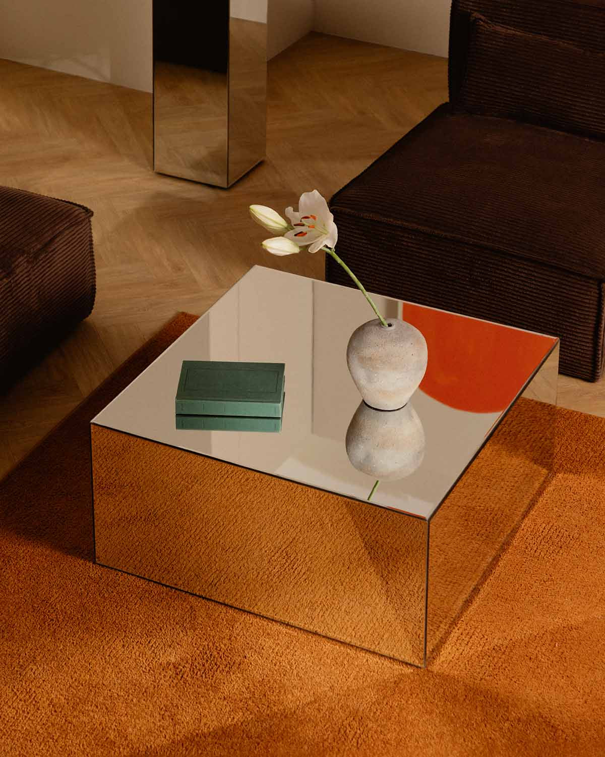 Square glass coffee table 75x75 cm Ninel