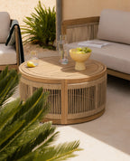 Round outdoor coffee table Ø80 cm in Mares acacia wood