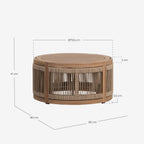 Round outdoor coffee table Ø80 cm in Mares acacia wood