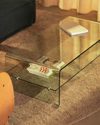 Rectangular coffee table 110x55 cm in tempered glass Endil