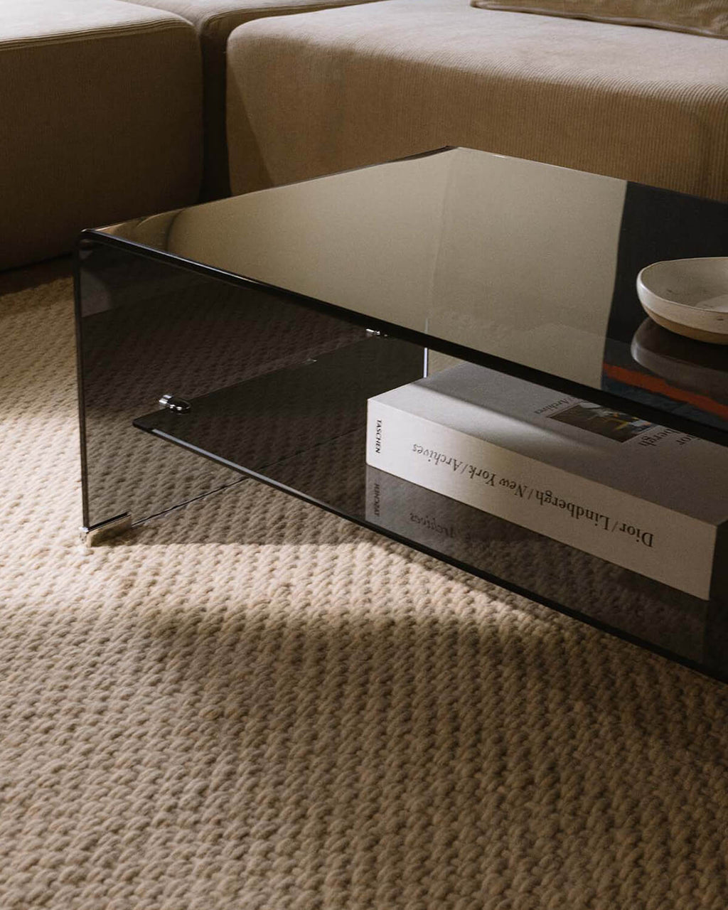 Rectangular coffee table 110x55 cm in tempered glass Endil