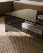 Rectangular coffee table 110x55 cm in tempered glass Endil