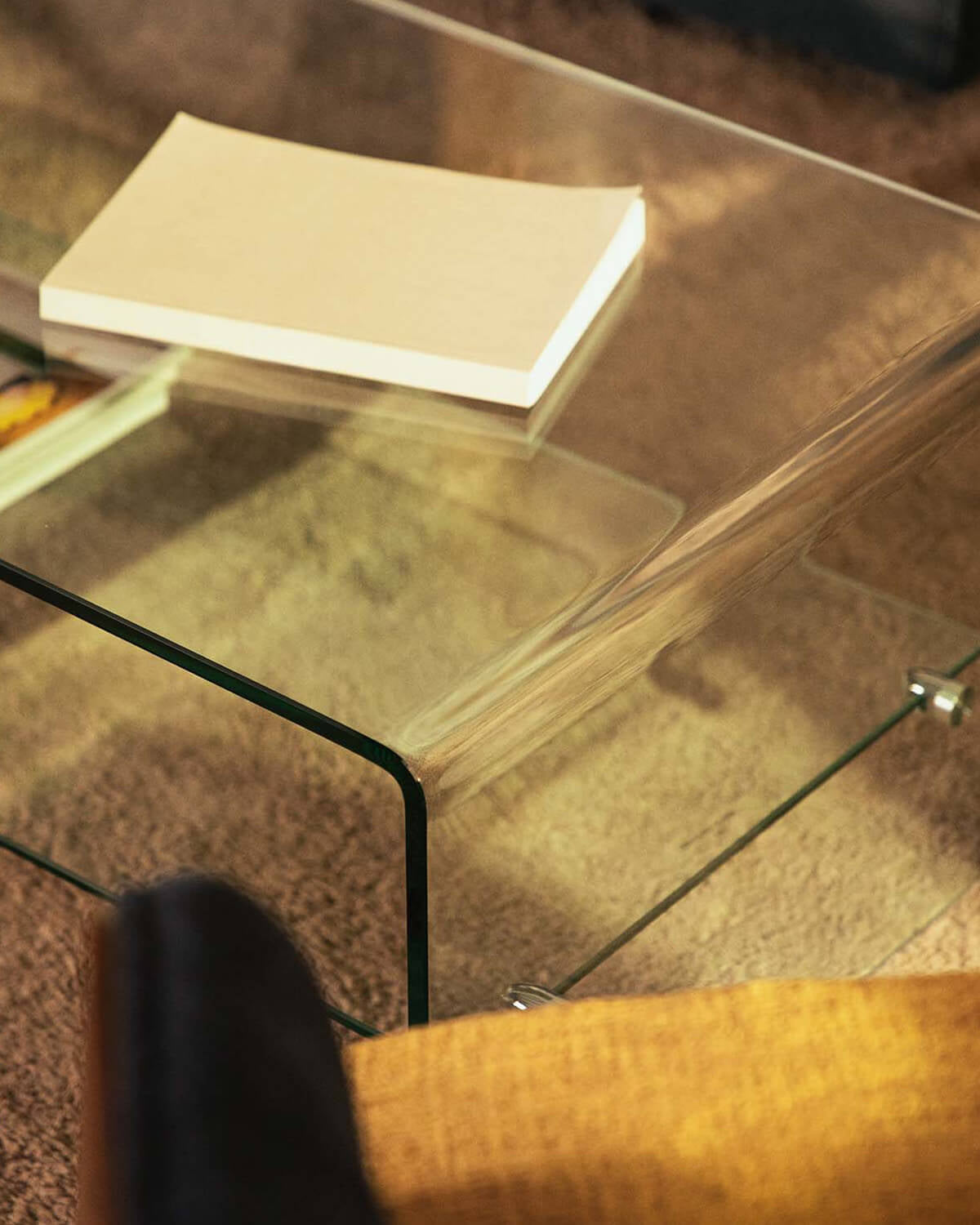 Rectangular coffee table 110x55 cm in tempered glass Endil