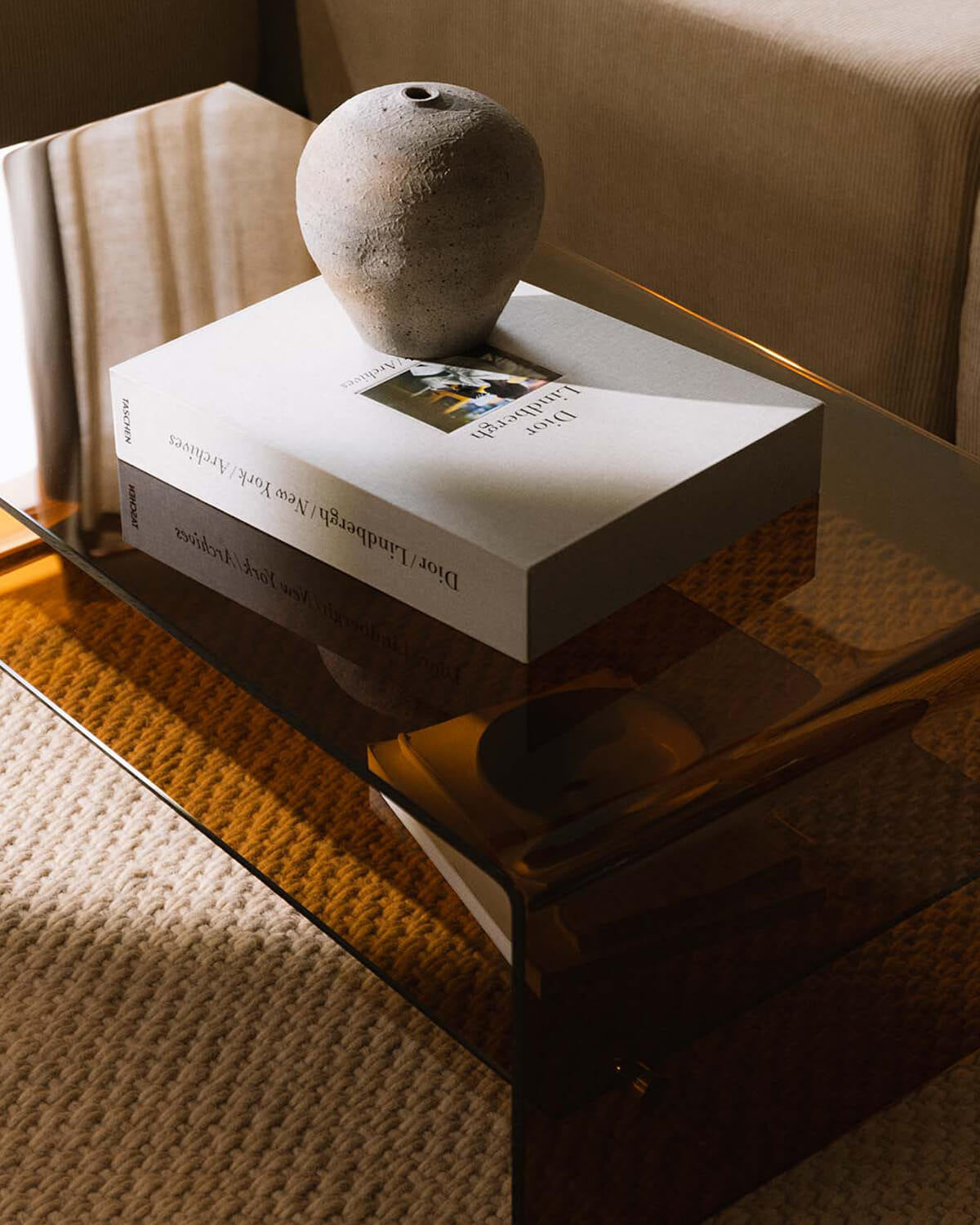 Rectangular coffee table 110x55 cm in tempered glass Endil