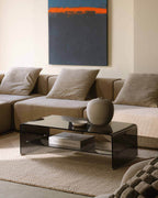 Rectangular coffee table 110x55 cm in tempered glass Endil