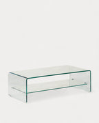 Rectangular coffee table 110x55 cm in tempered glass Endil