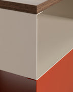 Side table with wheels and storage 40x40 cm in metal Aron