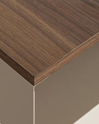 Side table with wheels and storage 40x40 cm in metal Aron