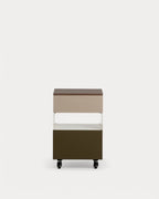 Side table with wheels and storage 40x40 cm in metal Aron