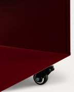 Side table with wheels and storage 40x40 cm in metal Aron