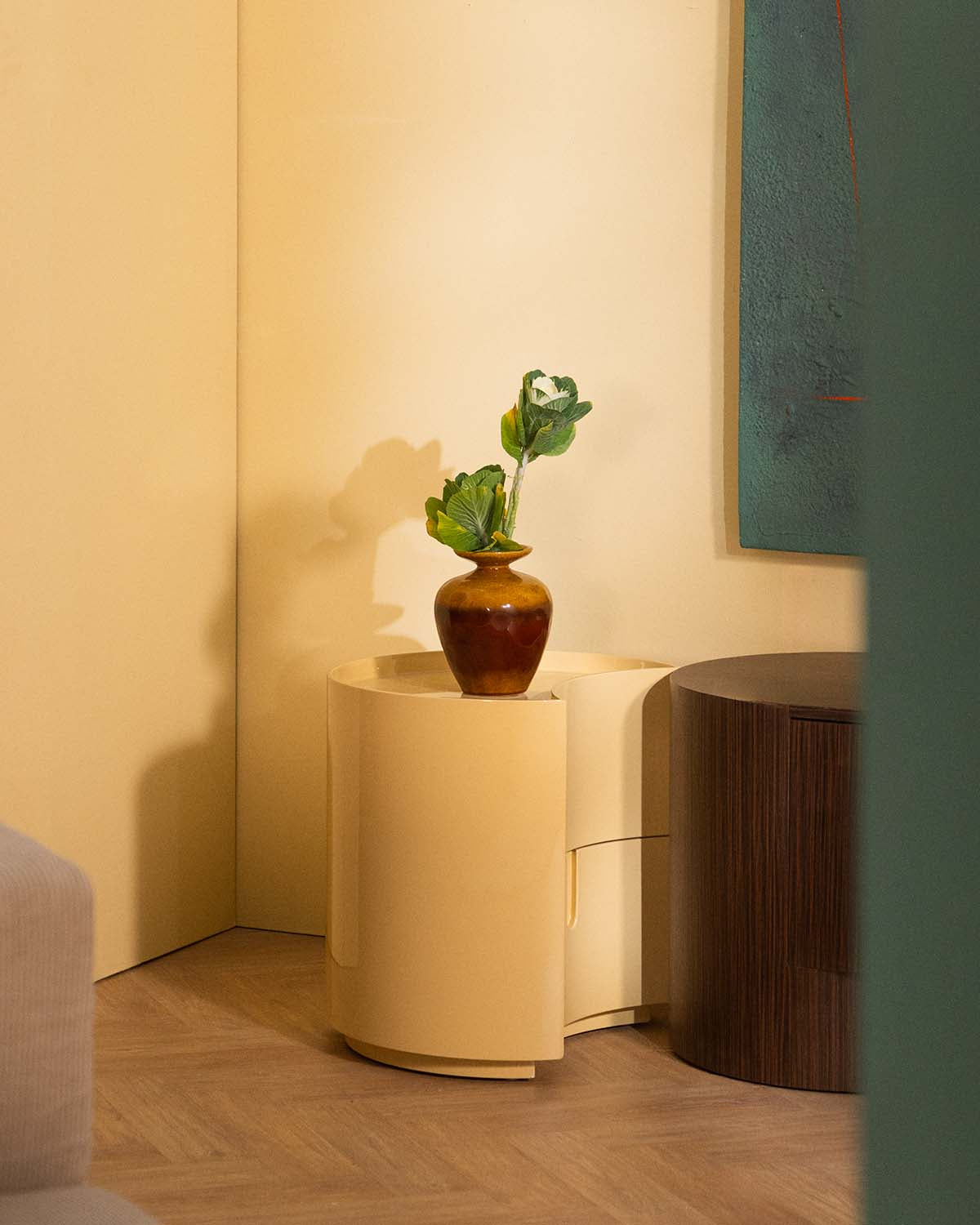 Karyna wooden side table with 2 drawers 50x42 cm