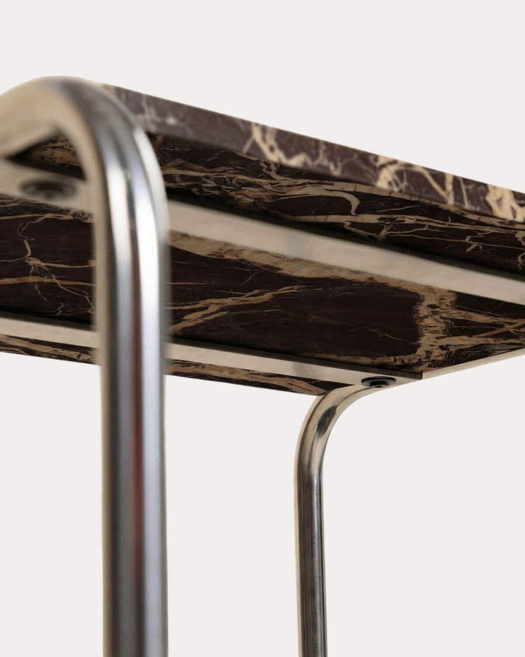 Square side table 40x40 cm in marble and metal Nansa