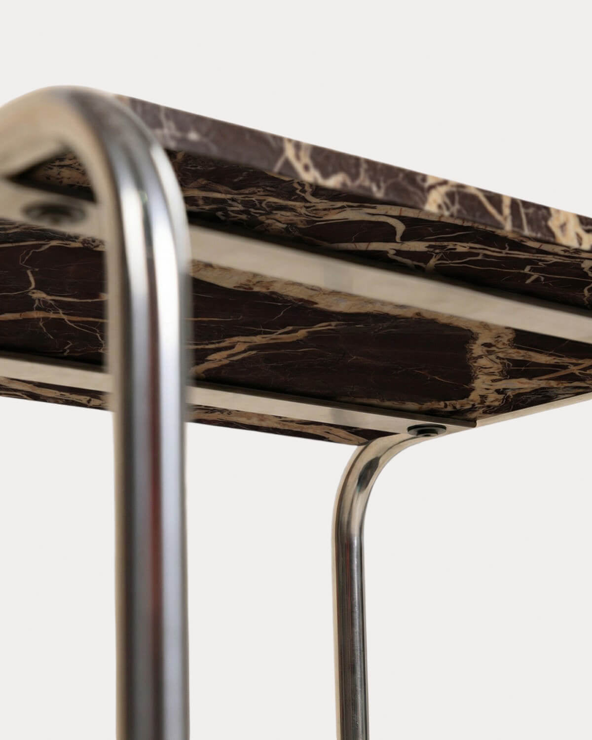 Square side table 40x40 cm in marble and metal Nansa