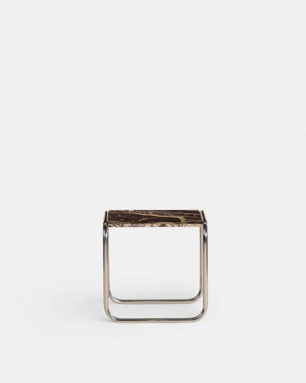 Square side table 40x40 cm in marble and metal Nansa
