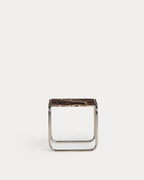 Square side table 40x40 cm in marble and metal Nansa